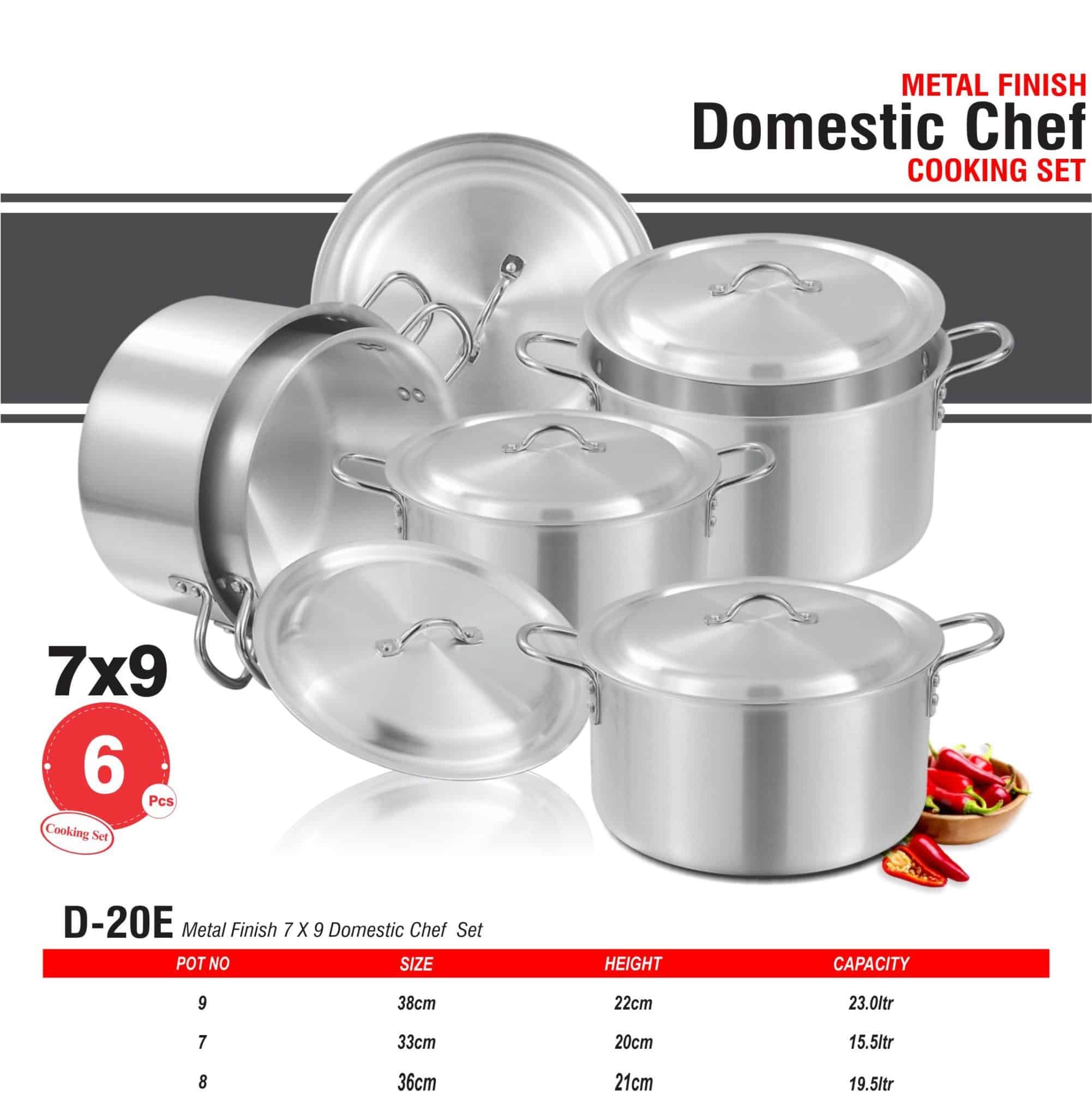 Domestic Cooking Set 7x9 Metal Finish - Image 3